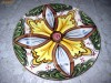Aplica perete- platou model rustic floral din ceramica