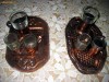 Set rustic din arama de 2 persoane pentru bauturi