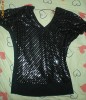 Top negru cu paiete Bershka Top negru cu paiete Bershka