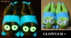 Papuci de casa fosforescenti  luminosi glow in the dark, lumineaza 8 h+
