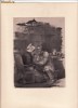 VECHE, gravura, reproducere  pe suport hartie cartonata,