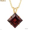 Lantisoare /  Necklace With 1.90ctw Genuine Garnet -AUR 14K