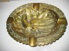 Splendida scrumiera veche din bronz masiv- Cocos de munte