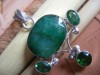 PANDANTIV DIN ARGINT MASIV 925 CU SMARALD + PERIDOT