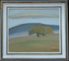 Ulei / panza , Peisaj , de Octavian Visan (1931 - 2002 ) , semnat
