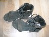 Sandale Zara, noi, piele intoarsa naturala, marime 36