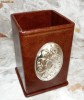 Suport pixuri - design deosebit - piele si argint - made in Italy - nou