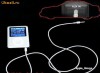Cablu Auxiliar Dublu Aux - AUX IN + OUT - pt conectare iPod Nano Classic Touch iPhone 3G 3GS 4 4S iPad iPad2 la Sistem Audio Casetofon Auto Stereo