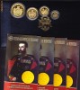 BNR set  1+2+5+10 Bani 2007,Replici din aur (31,1 grame) dupa primele monede romanesti,TIRAJ MIC=250 buc