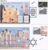 2000 ROMANIA Judaica 2 plicuri speciale cu colitele private prezentand Templul Deportatilor Evrei din Cluj