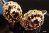 cercei aur 18K cu Granate Granat Victorian Era cercei aur 18K cu Granate Granat Victorian Era