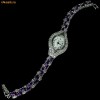 Ceas de dama UNICAT argint 925 cu ametiste, cubic zirconia si cadran de scoica alba! REDUCERE 10 % LA PRETUL AFISAT !