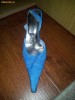 Pantofi realizati la comanda, piele intoarsa,turcoaz, pt ocazii,masura 39