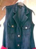Sarafan de blugi, jeans, Rochie de blugi, jeans, cu cordon rosu, MISSNAC, masura 42-44