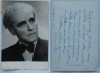 Autograf consistent al lui Cezar Petrescu catre scriitorul Gh. Serban , pe fotografie , in plic scris si expediat de scriitor in 1951