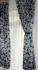 Draperii din satin  textura plina cu print floral mare