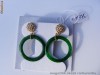 Extraordinari Cercei UNICAT aur 14K, 3.8g, ornati cu JAD si 2 BRILIANTE !!