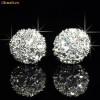 Cercei Silver Pierced Ball Swarovski