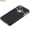 Husa IPhone4 4S Luxury Slim Black Chrome +Folie Protectoare+Laveta