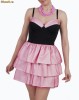 Rochie roz cu volanase Rebelle