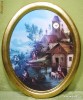 SUPERB TABLOU CU CEAS BIEDERMEIER - VIENA
