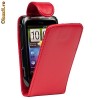 Husa / toc flip HTC Wildfire S, rosie + folie protectie ecran + laveta