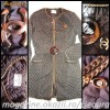 PARDESIU HAINA DAMA FASHION MATLASAT de PRIMAVARA firma CHANEL ORIGINAL CULORI BEJ / NEGRU ACCESORII LANT AURIU in TUL