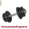 Gantere Cauciucate 15 kg   ( avem si sac de box , manusi , gantere cromate reglabile , fitness , antrenament , bara , discuri , site )