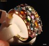 inel aur 14K cu diamante amethyst granat citrin peridot topaz acvamarin alexandrit