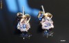 cercei aur alb 14K cu diamante stud  0.60 ct.
