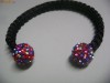BRATARA FIXA SNUR CERAT BILE CRISTALE SWAROVSKI MULTICOLORE