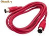Cablu midi 0.5m rosu Stage Line MIDI-52/RT