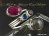 Promotia 1-8 Martie! Inel cu Rubin natural netrat, labradorit,topaz, kunzite. Marimea 9, 19,5mm
