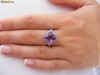 Inel designer aur 10K, 4.5g, montura AMETIST checkerboard 4CT si 1/2ct BRILIANTE !!