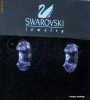 Cercei cristale Swarovski mov transparent
