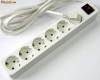 Prelungitor 6 cai 3m ignifug cu intrerupator, EL-TCD-630FR/SW-W