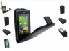 HUSA PIELE NEAGRA HTC 7 MOZART FLIP BLACK + FOLIE ECRAN