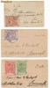 RFL 1906 ROMANIA seria Torcatoarea 4 timbre circulate efectiv pe 3 plicuri rare