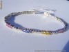 Bratara aur alb 18K, 9.8g, design CURCUBEU ornata cu 4.5CT SAFIRE multicolore si BRILIANTE !!