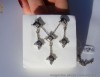 Set Cercei + Pandant aur 14K, 10.6g, model geometric ornat cu 3 BRILIANTE de 3.6mm si 3 de 2mm!!