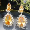 Cercei placati cu aur 18k, topaz galben