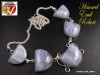 Colier din argint cu  Natural Blue Lace Agate, L=40.6cm  33.7gr. No103