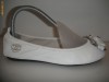BALERINI  CHANEL WHITE DIN PIELE CU FUNDITA