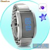 CADOUL PERFECT *** Blue Fiction - Ceas LED Metalic cu Derulare Text ***