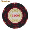 Jeton Cash Game 14g inscriptionat cu valoarea 5000 - Negru cu Rosu