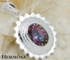 Pandantiv argint Hermosa Topaz Rainbow stralucitor