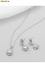 Set din argint model floricica: cercei si pandantiv cu zirconia 15-1-i22184