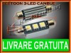 BEC LED LEDURI TYPER - C5W SOFIT FESTOON - 36mm 3 SMD - PLAFONIERA, NUMAR - CANBUS FARA EROARE DE BEC ARS - CULOARE ALB