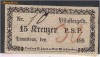 Romania - Timisoara Pflastergeld 15 kreuzer P.S.P. aprox. 1850