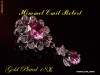 Brosa placata cu Aur Alb 18k cuPink Safir si topaze, 47mm,10gr. No.003